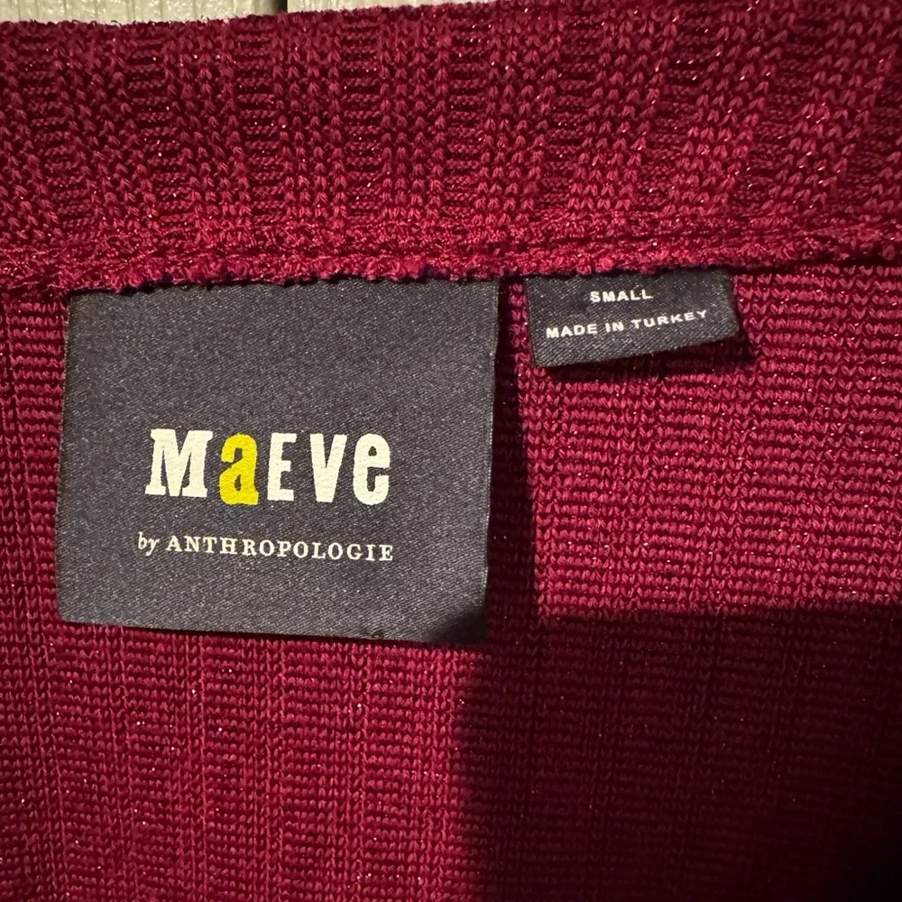 Anthropologie Maeve Fuchsia Sparkly Ribbed Knit Button Down Cardigan - Size S
